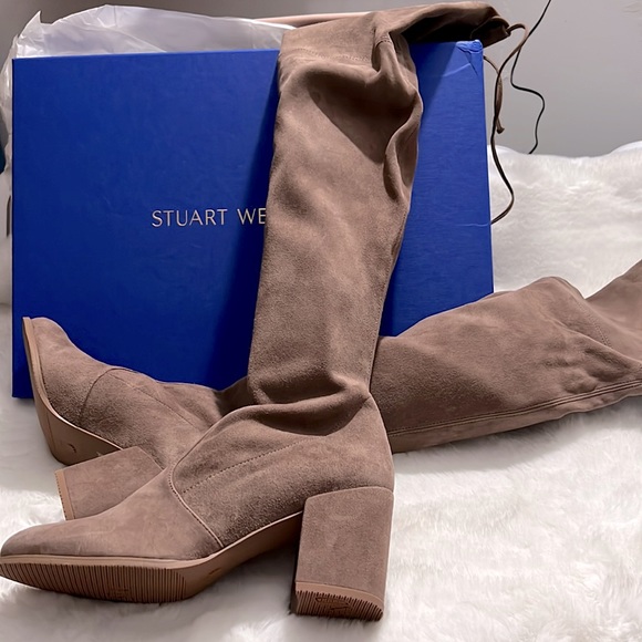 Stuart Weitzman Over-The-Knee Tan size 7.5 Midland - Picture 4 of 4